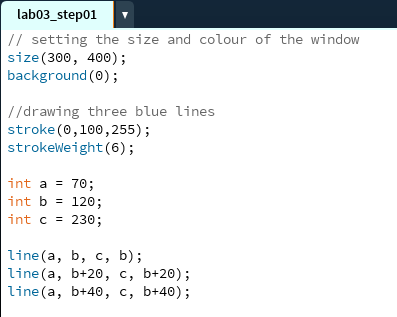Using int data type to set the coordinates of lines
